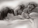 Mother and Child - Charcoal Drawing